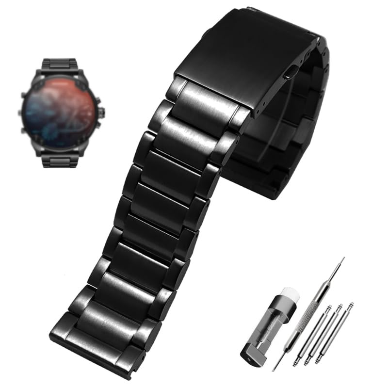 Bracelet montre 24mm en acier inoxydable solide pour Diesel DZ7333