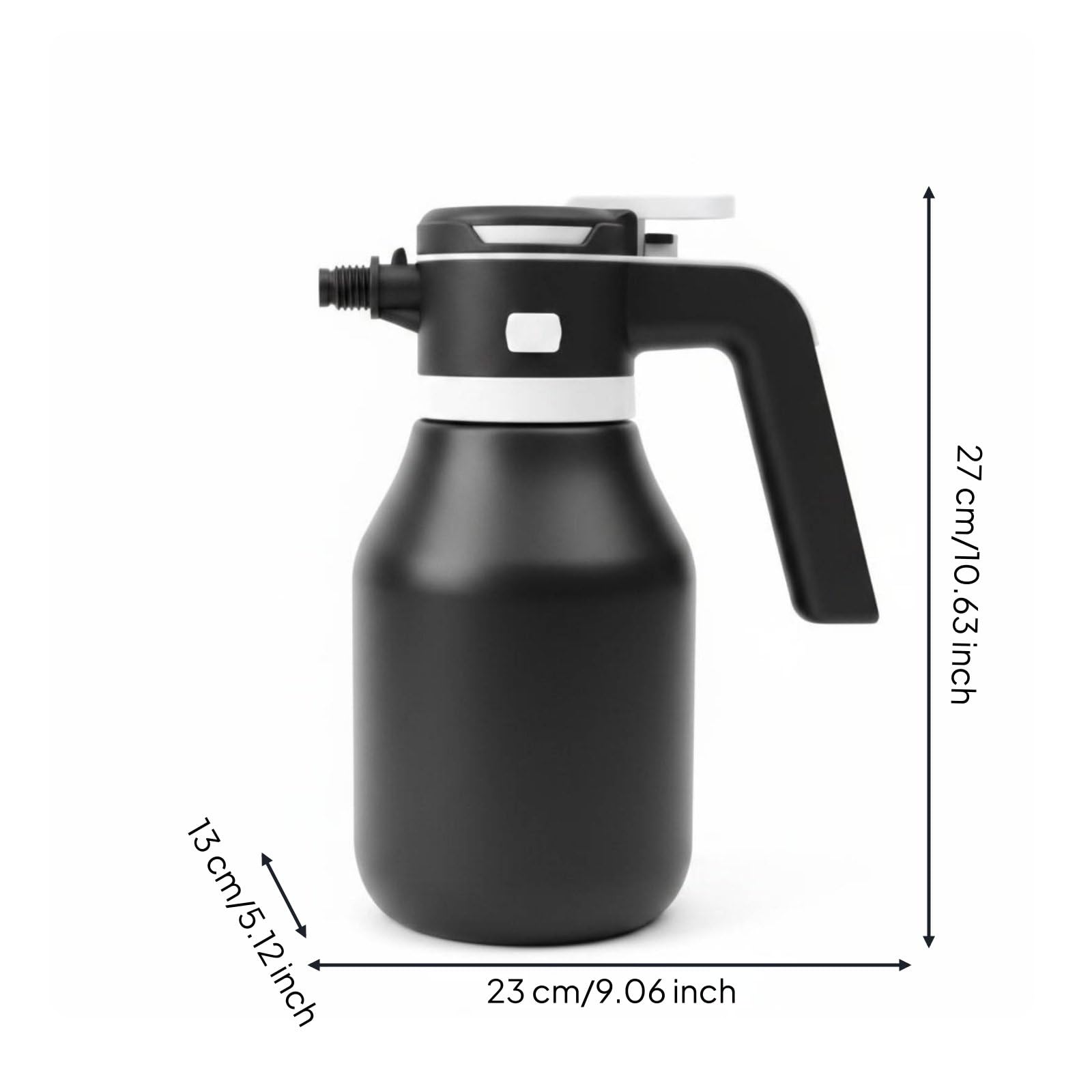 kowaku Pulverizador Eléctrico de Lavado de Autos Pulverizador Botella Rociador Espumador con de Dispersión y Control por Botón Depósito 2L Componentes, Negro, style to 2