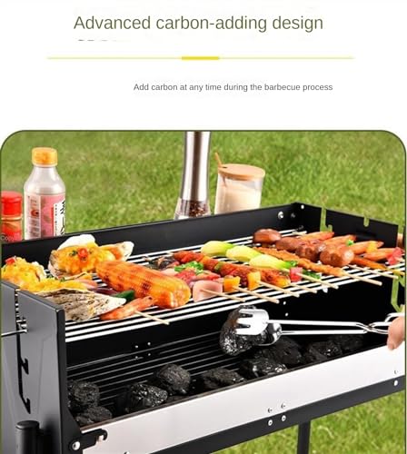 Przenośny grill na węgiel drzewny – grill na świeżym powietrzu na imprezy w ogrodzie, pikniki i kemping – łatwy w użyciu sprzęt do grillowania w dowolnym miejscu
