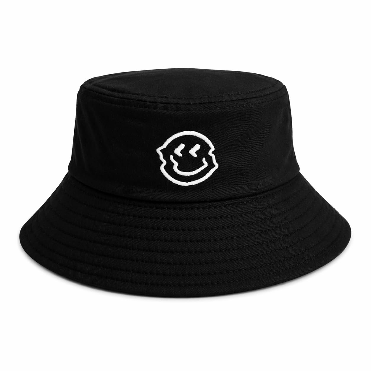 Cappello da pescatore unisex nero – Glow in Dark – Si illumina al buio – 100% cotone – Festival EDM – Rave – Club – Techno Accessori Abbigliamento Uomo Donna – Clubwear – Cappello da sole Atumgsaktiv