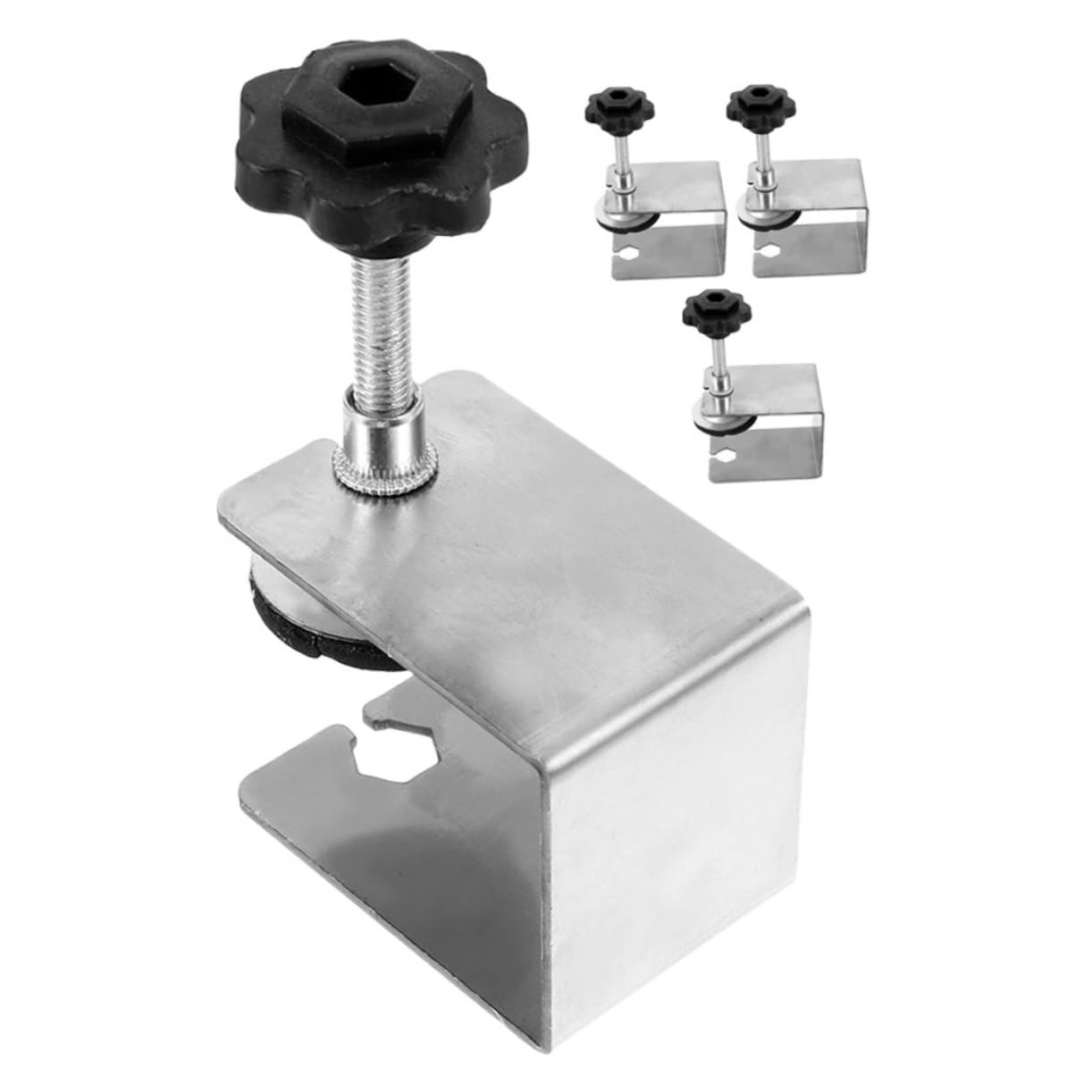 jojofuny Stainless Steel Drawer Panel Fixing Clip c Clamps Metal for Cabinet Door Clamping