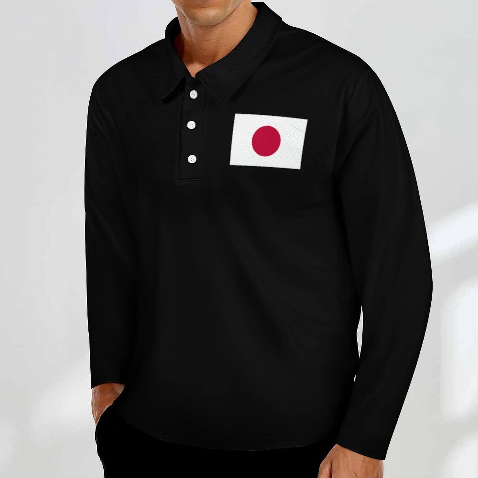 Amazon.co.jp: 長袖ポロシャツ メンズ 日本 国旗 日の丸 旗 ジャパン