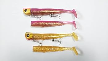 Amazon.co.jp: かっ飛び ジグヘッド ＋ ワーム 2色セット イエロー