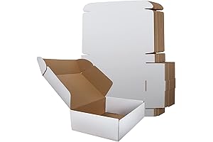 RLAVBL Empty Shoe Box: White Corrugated Cardboard