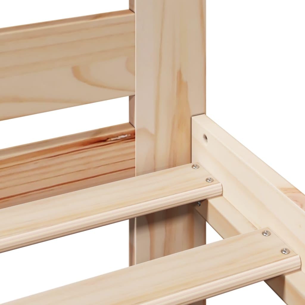 vidaXL Letto in Legno Massello di Pino 160x200 cm, Telaio con Giroletto, Mobili per Camera da Letto