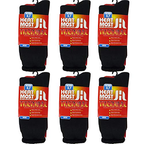 DEBRA WEITZNER Mens 6 Pairs Heavy Insulated Thermal Socks – 5X Warmer Thermal
