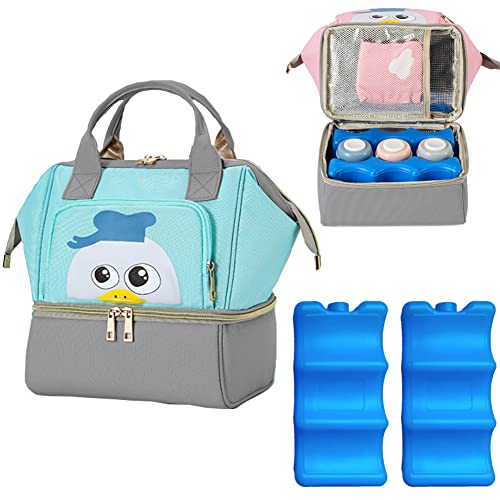 HomDSim Breastmilk Bottles Cooler Bag with Ice Pack,Breast Pump Bag Backpack with Cooler Compartment