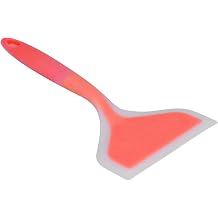 Cooking Spatula Transparent Silicone Wide Wide Spatula for Home Kitchen Orange shovel head
