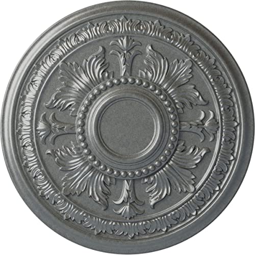 Ekena Millwork CM30TEPLS 30 5/8"OD X 2 1/2"P Tellson Ceiling Medallion Fits Canopies Up to 6 3/4", Platinum