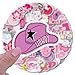 UBOFUGS 110PCS Preppy Vinyl Sticker Party Supplies Vinyl Waterproof Sticker Aesthetic Stickers Decor Pink Party Mobile Phone Stickers for Laptop Water Bottle