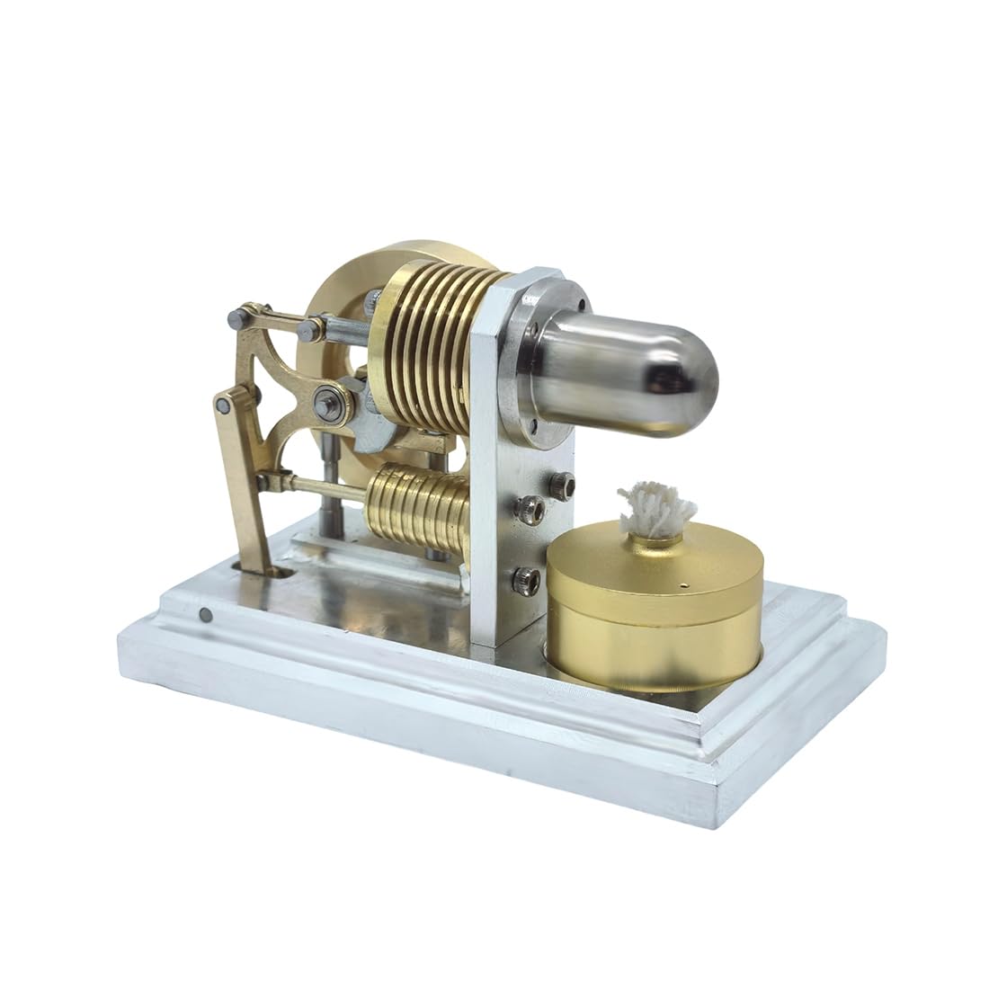 Stirling Engine Kit,Fully Assembled Metal Desktop Model with Alc-ohol Lamp, Functional Educational Science Demo for STEM Learning,Gift for Engineers