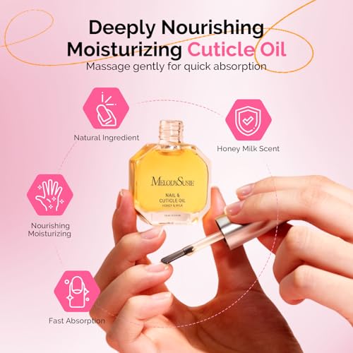 Image of MelodySusie 2Pcs Gel Nail Polish Remover with Cuticle Oil Kit Fast Removes | No Need to Wrap and Soak Removes in 2-5 Mins Easy to Use at Home