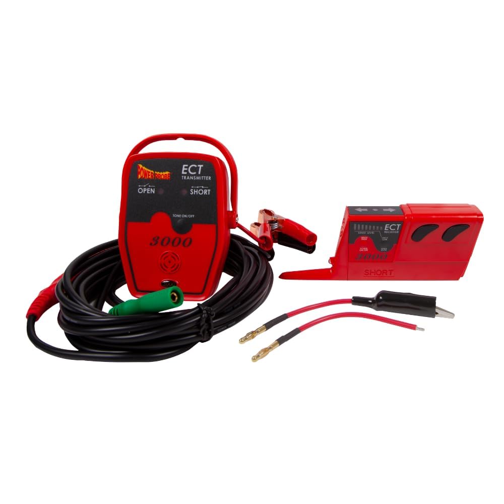 Power Probe ECT3000B Tracciacircuiti Elettronico — Localizzatore di Cortocircuiti & Circuiti Aperti, Trasmettitore & Ricevitore 12-24V per Diagnosi Cablaggio Auto