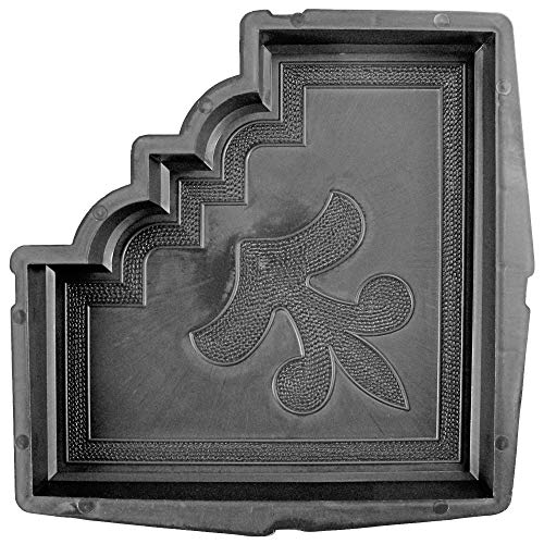 @tec Betonform Schalungsform Gießform Polypropylen (Kunststoff) - Gehwegplatte/Terrassenplatte französische Lilie Orient - Endstück 29,5cm