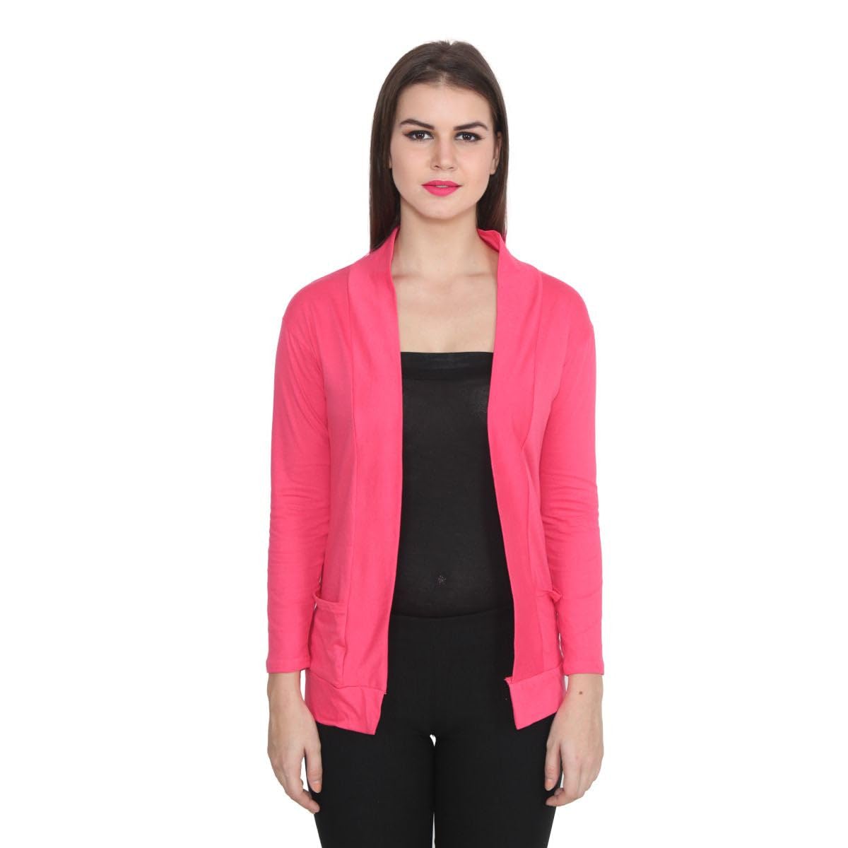 Amazon Brand - Nora Nico Women's Cotton Full Sleeves Front Open Casual Shrugs with Pockets-picture-38