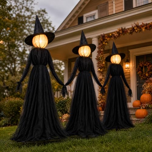 Hourleey Set of 3 Lighted Witches