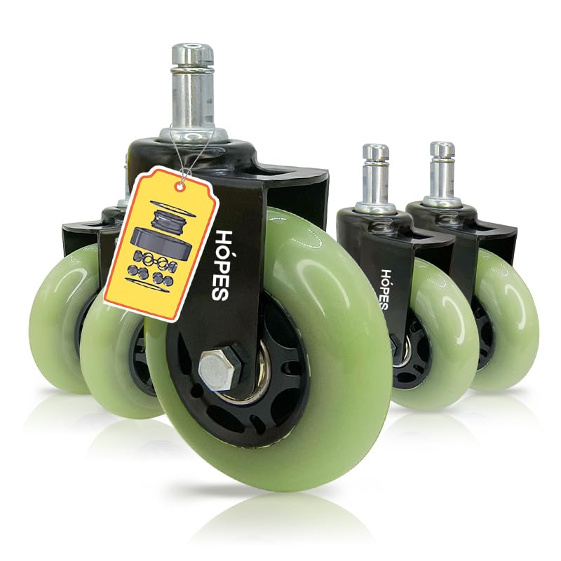 HOPES office chair wheels glow green