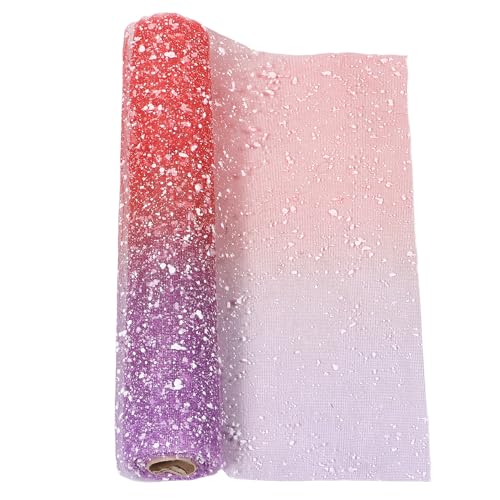 COHEALI Papel para Envolver Regalos de Tul Degradado Puntos de Nieve, Rollo de 50 Cm X 4 Yardas, Material Decorativo Reutilizable para Manualidades y Embalaje Floral, Adecuado para Bodas
