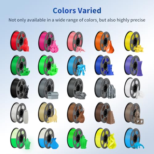 Image of ANYCUBIC PLA Filament 1.75mm Bundle, 3D Printer Filament 1.75mm Dimensional Accuracy + /- 0.02mm, 1KG Reusable Spool, Black, White, Texture Grey, Orange, Magenta, Green Flash