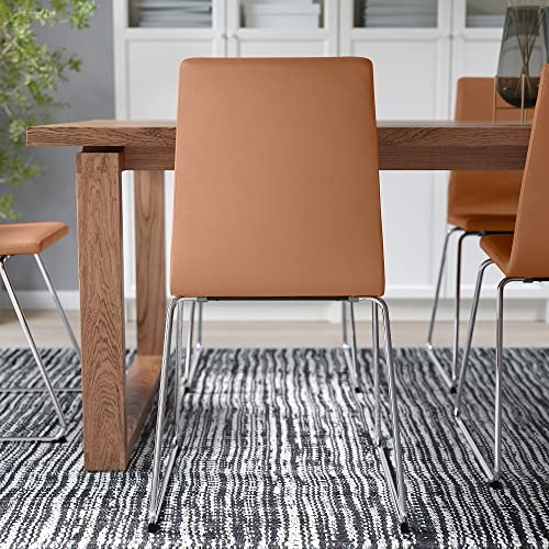 Chaise chromée marron doré LILLÅNÄS table manger fauteuil design