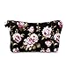 Cute Travel Makeup Bag Cosmetic Bag Small Pouch Gift for Women (Flowers)