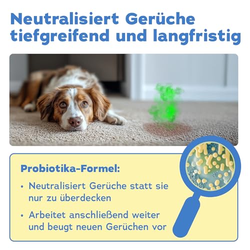 bio-chem Geruchsentferner Set | Hunde-Spray 750 ml + Wäschespülung 1L | Mikrobiologisch & effektiv | Gegen Tiergeruch auf Textilien & Oberflächen