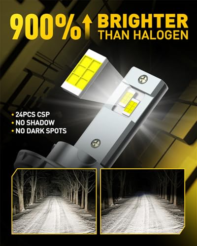 Image of AUXITO H13 Bulb,800% Brighter, 120W, 30000LM, 6500K Cool White, 9008 Fog Light Halogen Replacement Kit, Canbus Ready, Pack of 2