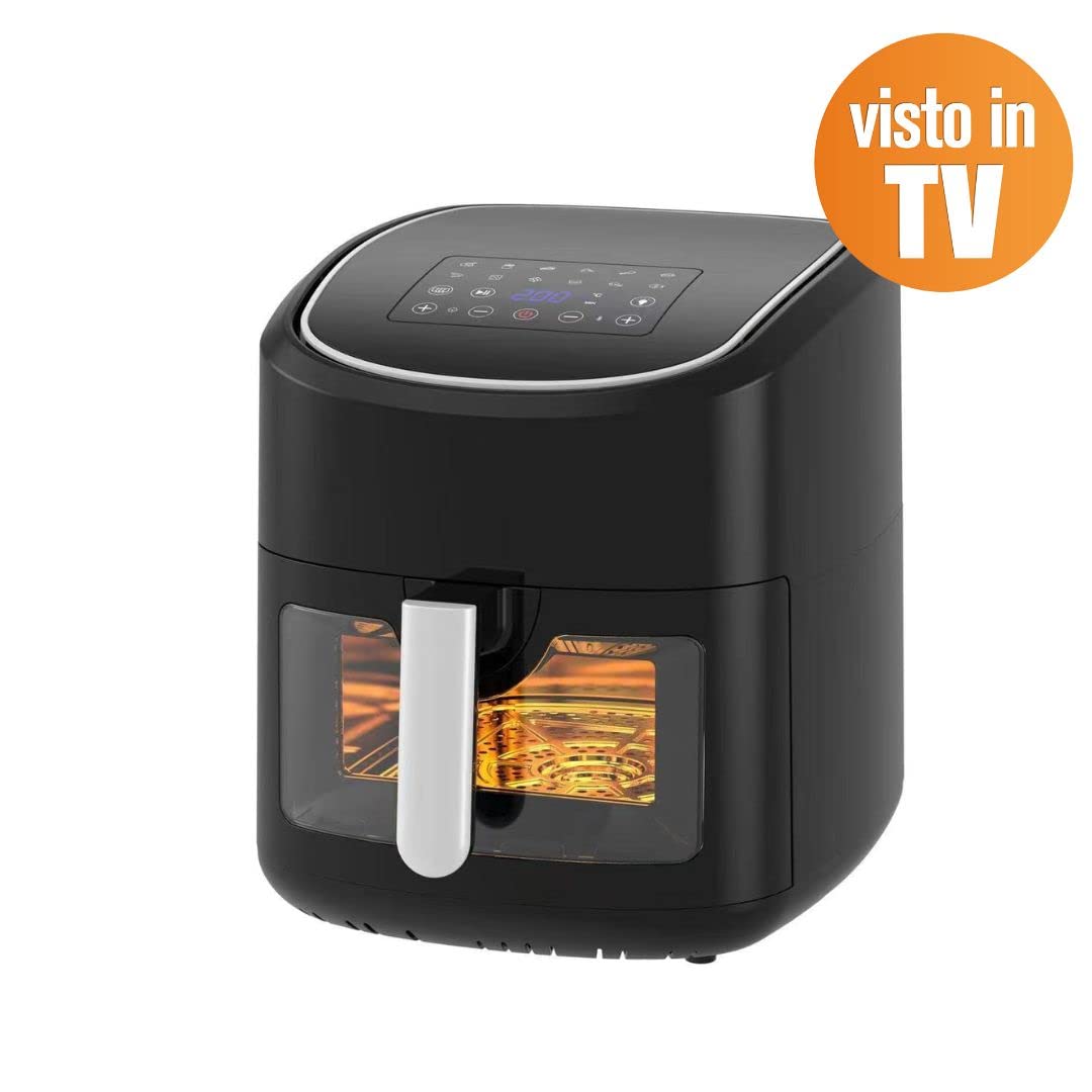 Melchioni Family | Friggitrice ad Aria GAIA, Capacità 8L / 2,5kg, Display Touch Screen, Timer 1/60 minuti, 13 Programmi Preimpostati, 1800W