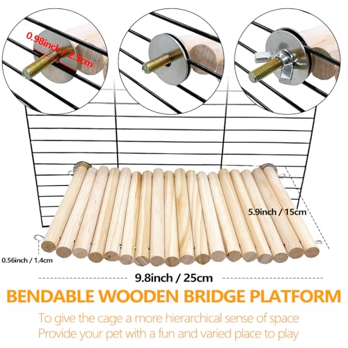 Image of 2Pcs Chinchilla Wood Ledge Hamster Wooden Flexible Platform Perch Climbing Toys Cage Accessories for Rat Mouse Sugar Glider Small Animal