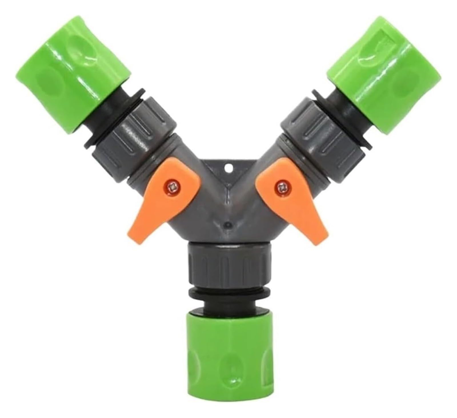 Raccordo per Rubinetto da Giardino, Sdoppiatore for Tubo da Giardino 2 Pezzi con Filettatura 1/2 e 3/4 Pollici in Verde Grigio