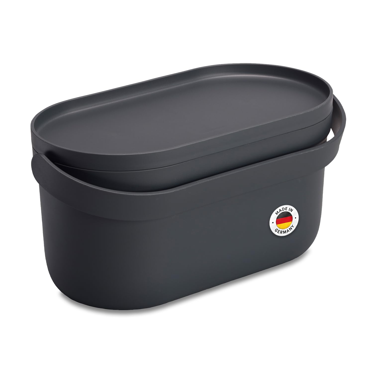 Garantia NOVA Biomülleimer Küche 5L Graphite Grey - Geruchsdichter Komposteimer für Küchenabfälle - Kleiner Biomüll Behälter Spülmaschinenfest & Innensieb - Qualität aus Deutschland