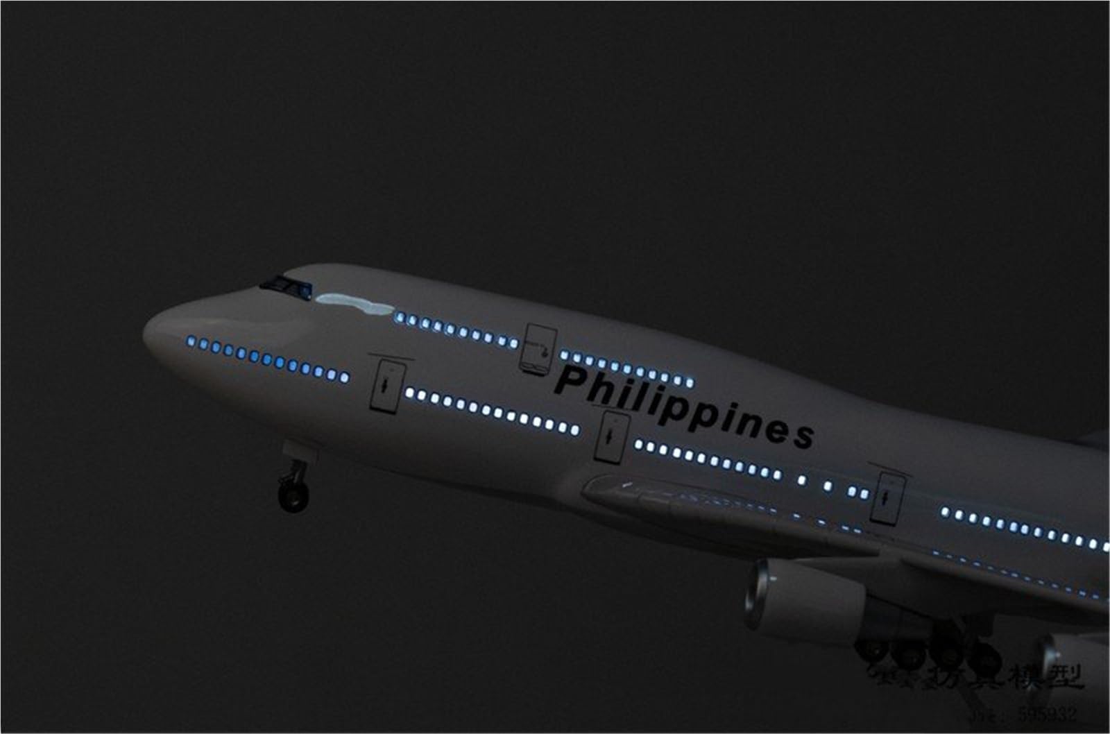 Repliki modeli samolotów 1/150 model odlewu kolekcjonerski samolot 47 cm dla filipińskich linii lotniczych dla Boeinga 747-400 samolot pasażerski miniaturowy model samolotu (ze światłem)