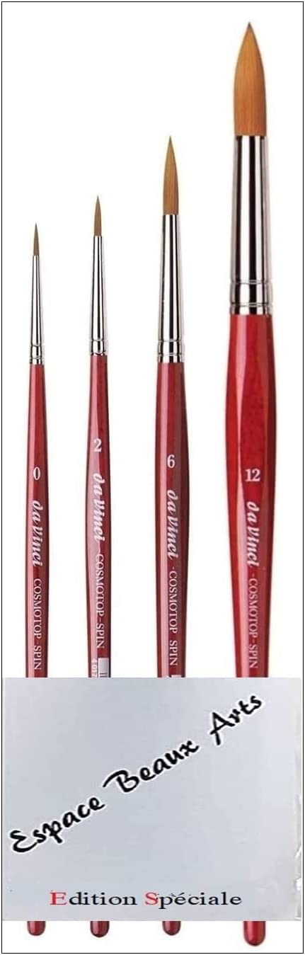 Da Vinci Series 5580 cosmotop - Aquarell-Pinsel-4er Set Synthetik, no. 0, 2, 6, 12 Made in Germany