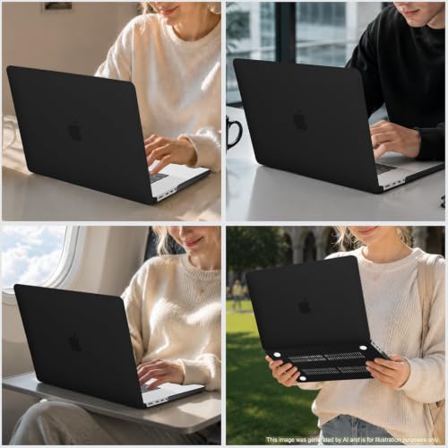 Image of MOSISO Compatible with MacBook Pro 16 inch Case 2025 2024 2023 2022 2021 M4 M3 M2 M1 A3403 A3186 A2991 A2780 A2485 Pro Max, Plastic Hard Shell&Keyboard Cover&Screen Film&Storage Bag, Black