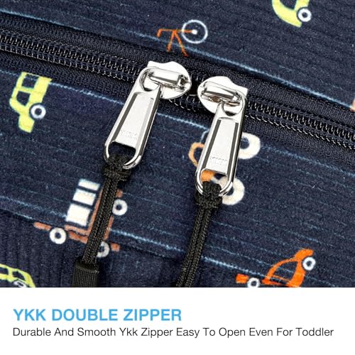 Image of STEAMEDBUN Corduroy Toddler Backpack for Boys 2-4: Kids backpack for Boys Girls - 12 inch Preschool Kindergarten Backpacks - Car