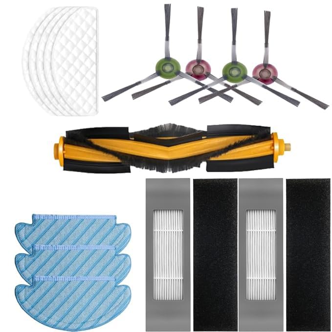 Verilux® 15PCS Replenishment Kit, Replacement Accessories Compatible with Ecovacs Deebot N10 OZMO T8 T9 PRO T9 AIVI N8 Series Robotic Vacuum Cleaner Replacement Parts