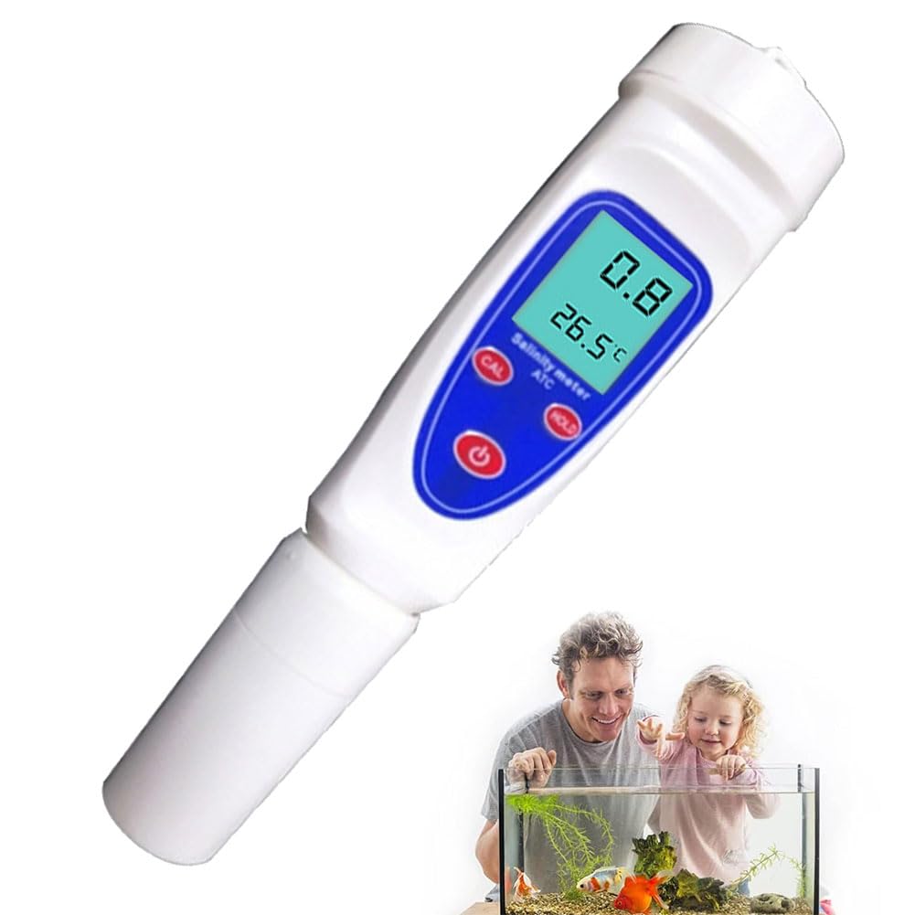 Réfractomètre Portable, réfractomètre de salinité 0-10% avec Compensation Automatique de la température, salinomètre Portable, hydromètre de Piscine pour Surveillance Marine, Pisciculture