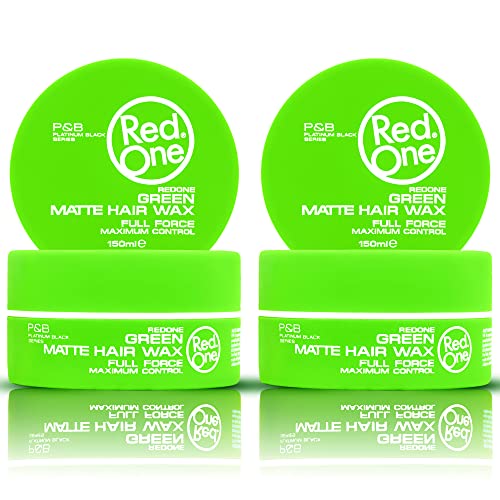 RedOne Mattes Haarwachs Grün 150 ml | Ultra Halt | Haarwachs für Männer und Frauen | Kokosnussduft | Maximale Kontrolle - 2 Stück