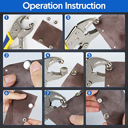 Yzs【Upgraded Version】Snap Pliers Fastener Tool Kit Snap Installation Set Hand Tools For Fastening, Replacing Metal Snaps, Repairing Boat Covers, Canvas, Sewing, Tarps #TOP4