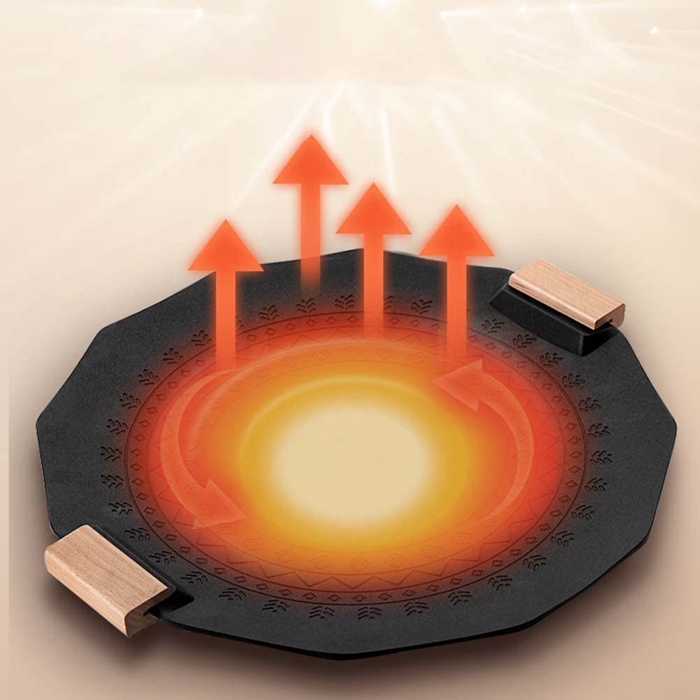 Placa de barbacoa de gas para camping al aire libre, portátil, piedra hexagonal, antiadherente, sin humo, de inducción