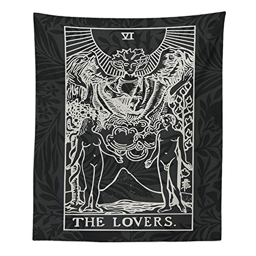 INTHouse Tarot Tapestry Wall Tapestry Wall Hanging Psychedelic Tapestry Celestial Tapestry Medieval Tarot Decor Wall Tapestry for Bedroom Living Room College Dorm Room (The Lovers, 51"x59")