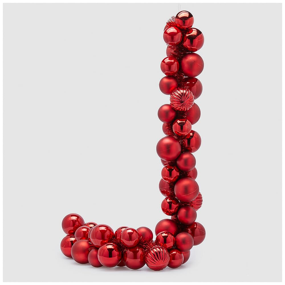 EDG - Enzo De Gasperi Festone Natalizio con Palline di Natale L170 cm 4 Varianti (1pz) Rosso
