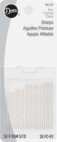 Dritz 56S-510 Agujas de mano afiladas, tamaño 510 (20 unidades) níquel