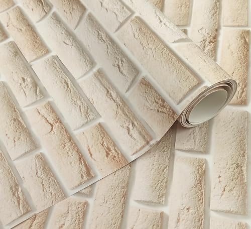 GOYAPRINT Papel Pintado Ladrillo Efecto 3D Autoadhesivo 40x250 cm Vinilo Adhesivo Industrial para Pared y Muebles (Ladrillo 05)