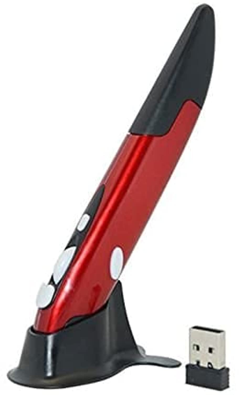 eWINNERMini 2.4Ghz Wireless Optical Pen Air Mouse Adjustable 500/1000Dpi For PC Android Laptop/Tablet PC compatible with Windows98/XP/vista/Windows7/Mac IOS X/Linux System (Red)