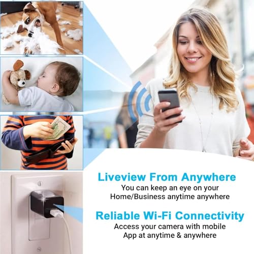 Image of Eye4Spy 1080P Wi-Fi Mini Spy Camera - USB Charger Hidden Camera with App Control & Live View, SD Card Storage - Supports Up to 256GB Card - Home & Office Security Surveillance Camera