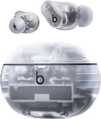 Beats Studio Buds + | Wireless Noise Cancelling Earbuds - Improved Compatibility for Apple and Android Devices, Built-in Microphone, Sweatproof Bluetooth Earphones, Spatial Audio - Transparent