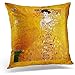 Roman Lin Federa da Cuscino in Oro Giallo Gustav Klimt Adele Bloch Bauer Vintage Federa Decorativa Dorata Colorata Decorazioni per la casa Federa Quadrata 45X45CM