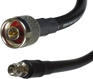 Times Microwave Extension Cable Straight SMA Male to N Male USA Made LMR-400 Coax 25 FT - with Polyolefin Strain Relief