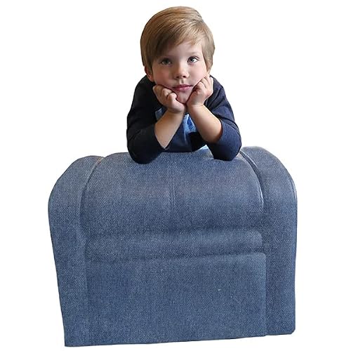 Stash Cute Comfy Kids Recliner Toddler Sofa Chair With Storage Chest For Toys Boys Girls Play-Room Furniture Reading Upholstered Little Mini Modern Baby Children Child Quality 250Lb Weight Limit Blue #TOP1